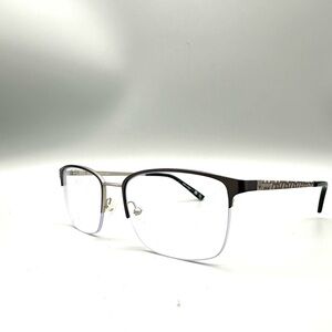 Bulova Steptoe Grey Semi-Rimless Rectangular Eyeglass Frames 54-19-145 Mens